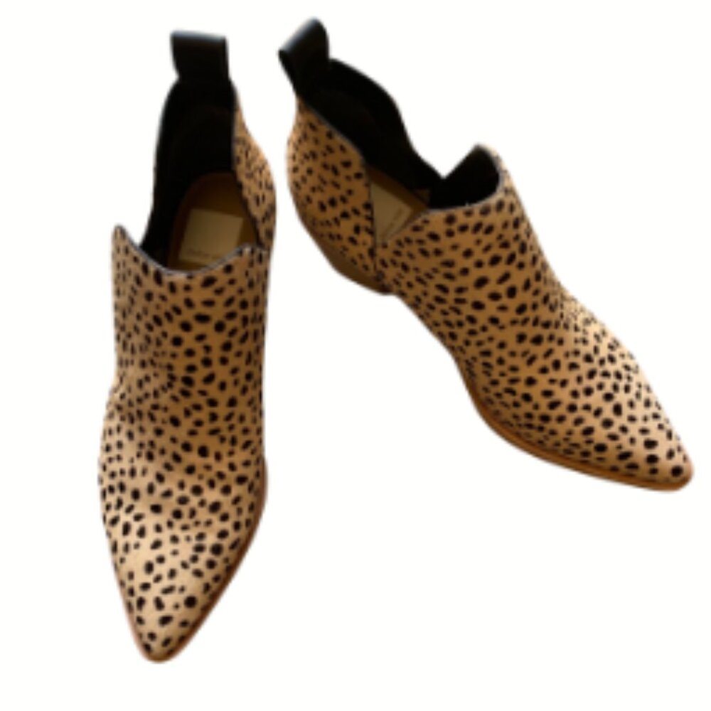 Dolce Vita Sonni Calf Hair Cheetah Print Booties Never Worn